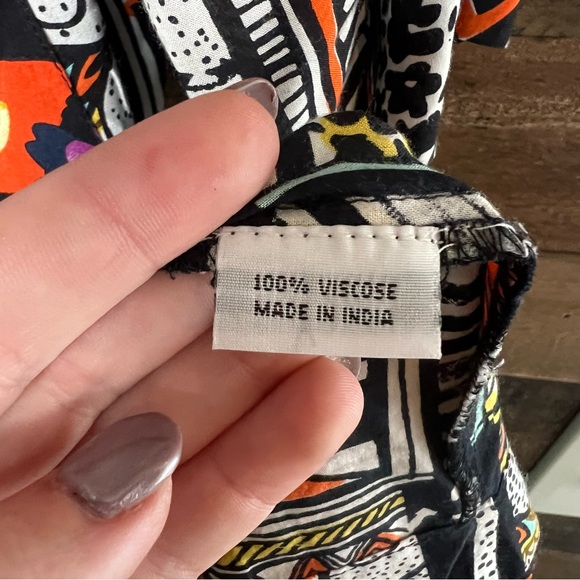 Kikisol Artisan Cotton Tunic Tie Front Cardigan Funky Art Size Medium - Picture 7 of 8